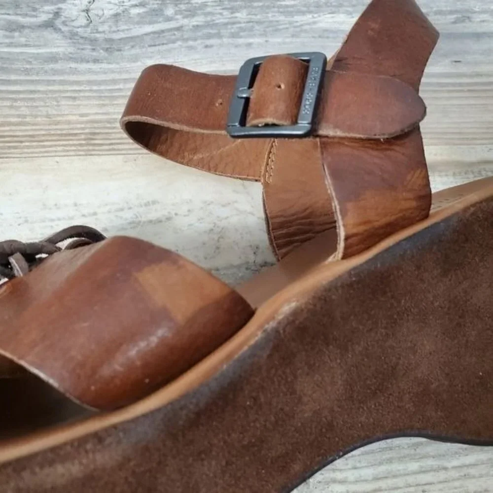 Kork ease platform leather sandals size 10